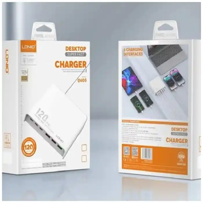 LDNIO Q605 120W Multi-ports USB C Desktop Charging Station